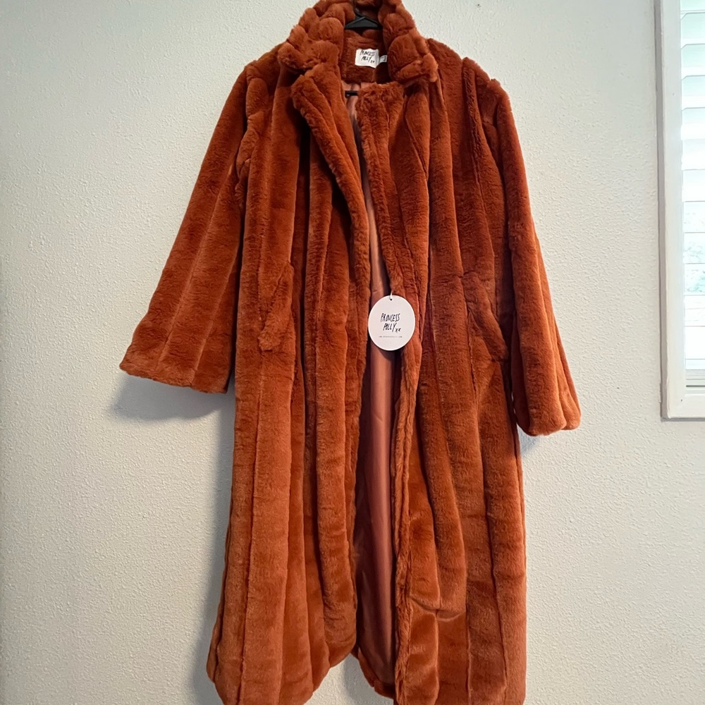 Princess Polly faux fur trench coat
